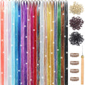 YUBTY Hair Tinsel Kit 20 Colors 4800 Strands Fairy Hair Tinsel Heat Resistant 48 Inches Glitter Tinsel Hair Extensions Hair Accessories Hair Tinsel Kit for Girls Christmas Halloween New Year Cosplay