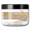 HEMPZ Sugar Body Scrub - Fragrance Free - All Natural Exfoliating Shea Butter Sugar and Salt - For Women Men and Teens - 7.3 fl oz