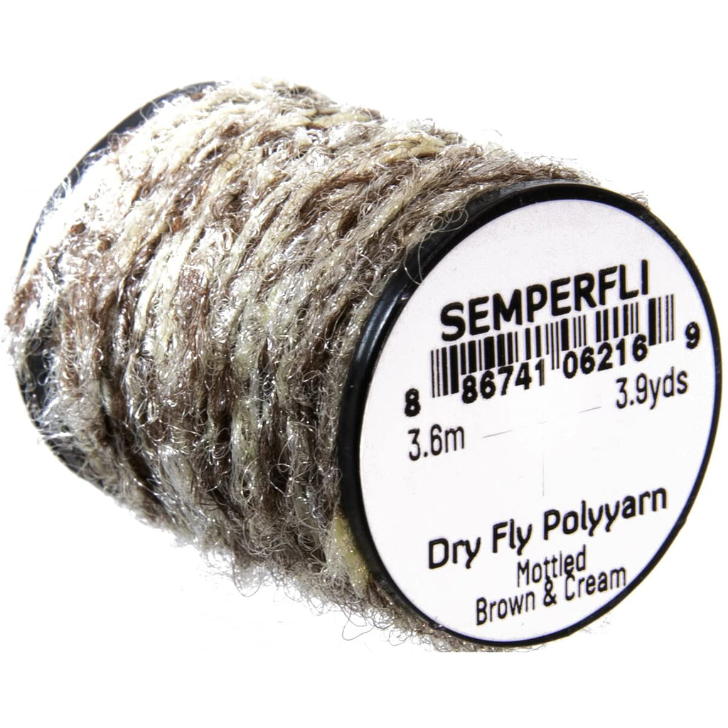 SemperFli Dry Fly Poly Yarn Mottled Brown & Cream