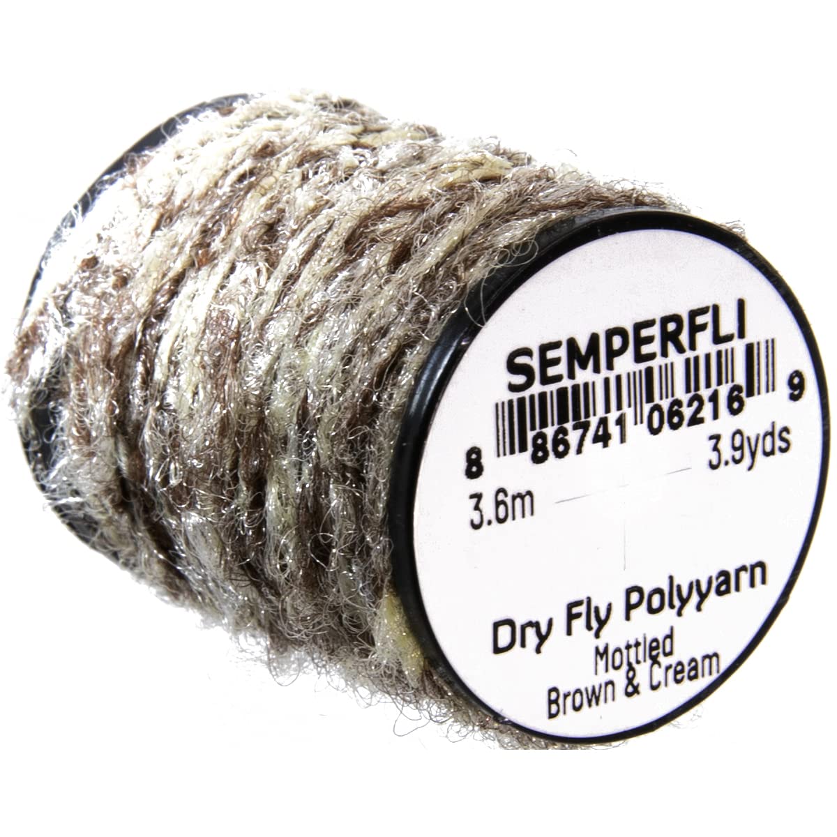 SemperFli Dry Fly Poly Yarn Mottled Brown & Cream