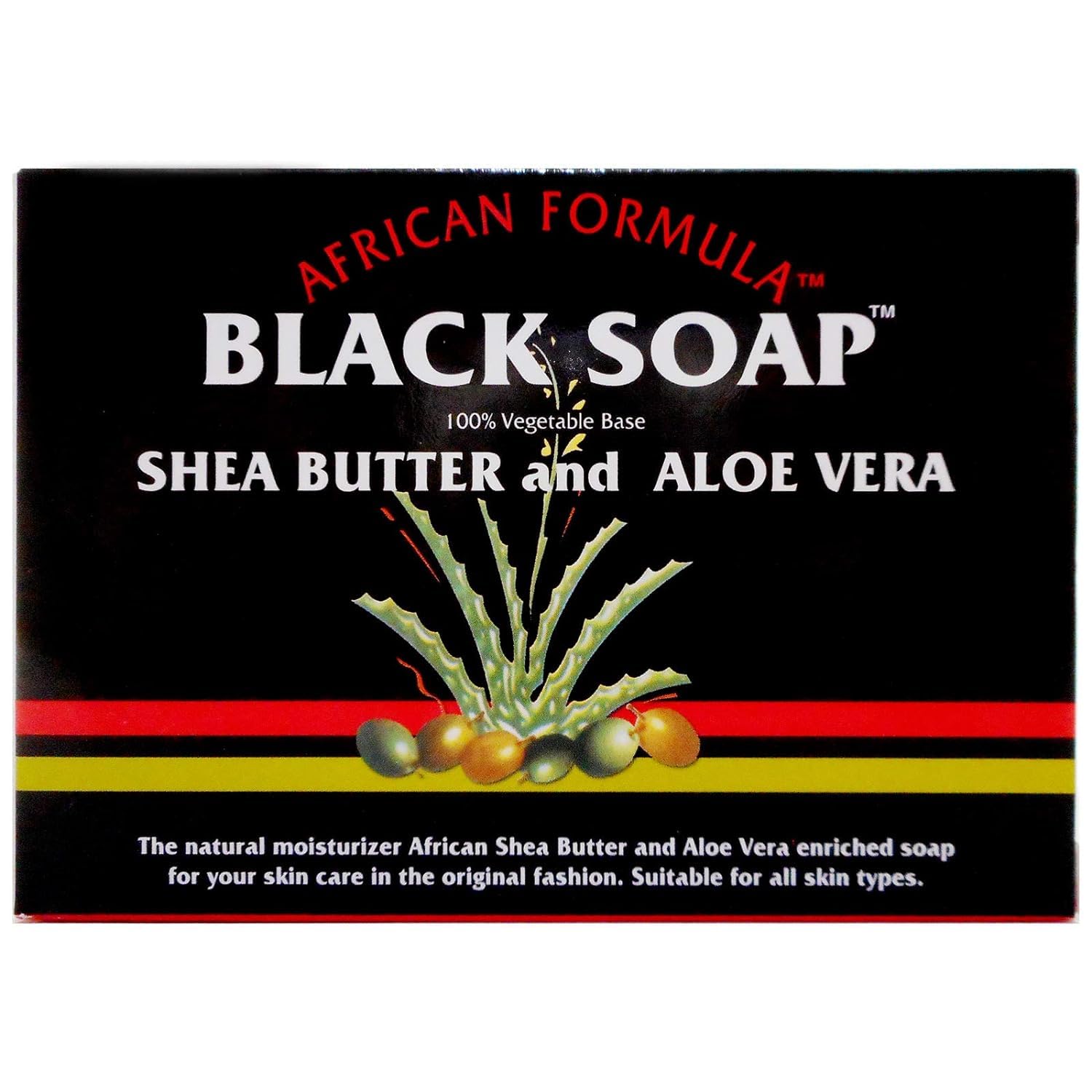 Madina African Black Soap Shea Butter and Aloe Vera 3.5 oz (Pack of 12)