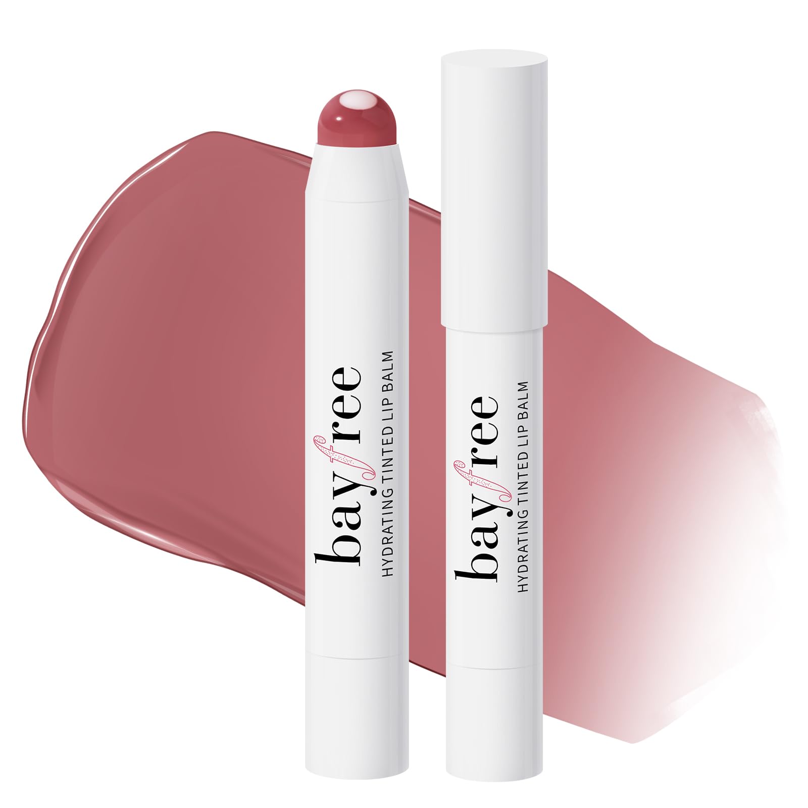 bayfree Tinted Lip Balm Plumper Glossy Pump Lips Lightweight Moisturize & Tint with Jojoba Seed Oil Vegan Lip Balm Lip Care Present Vintage Violet