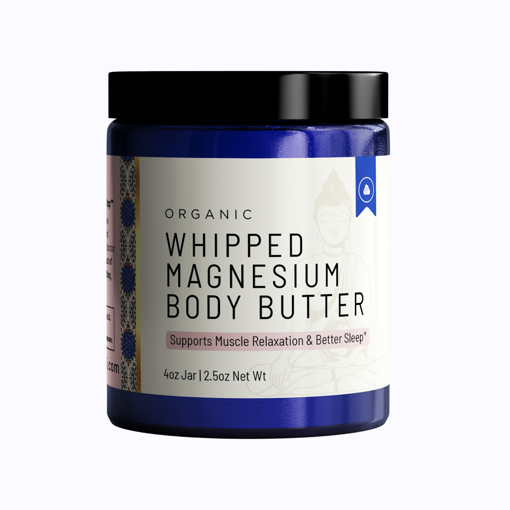 Organic Magnesium Whipped Body Butter 4 oz Jar Extra Strength Magnesium Chloride from Ancient Zechstein Seabed Supports Muscle Relaxation & Better Sleep