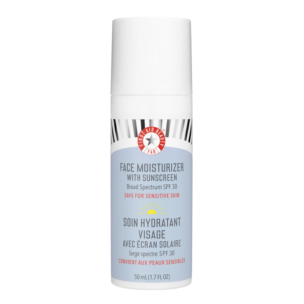 First Aid Beauty Ultra Repair Face Moisturizer with Sunscreen SPF 30 – 2-in-1 Sun Protection + Daily Hydration – 1.7 oz
