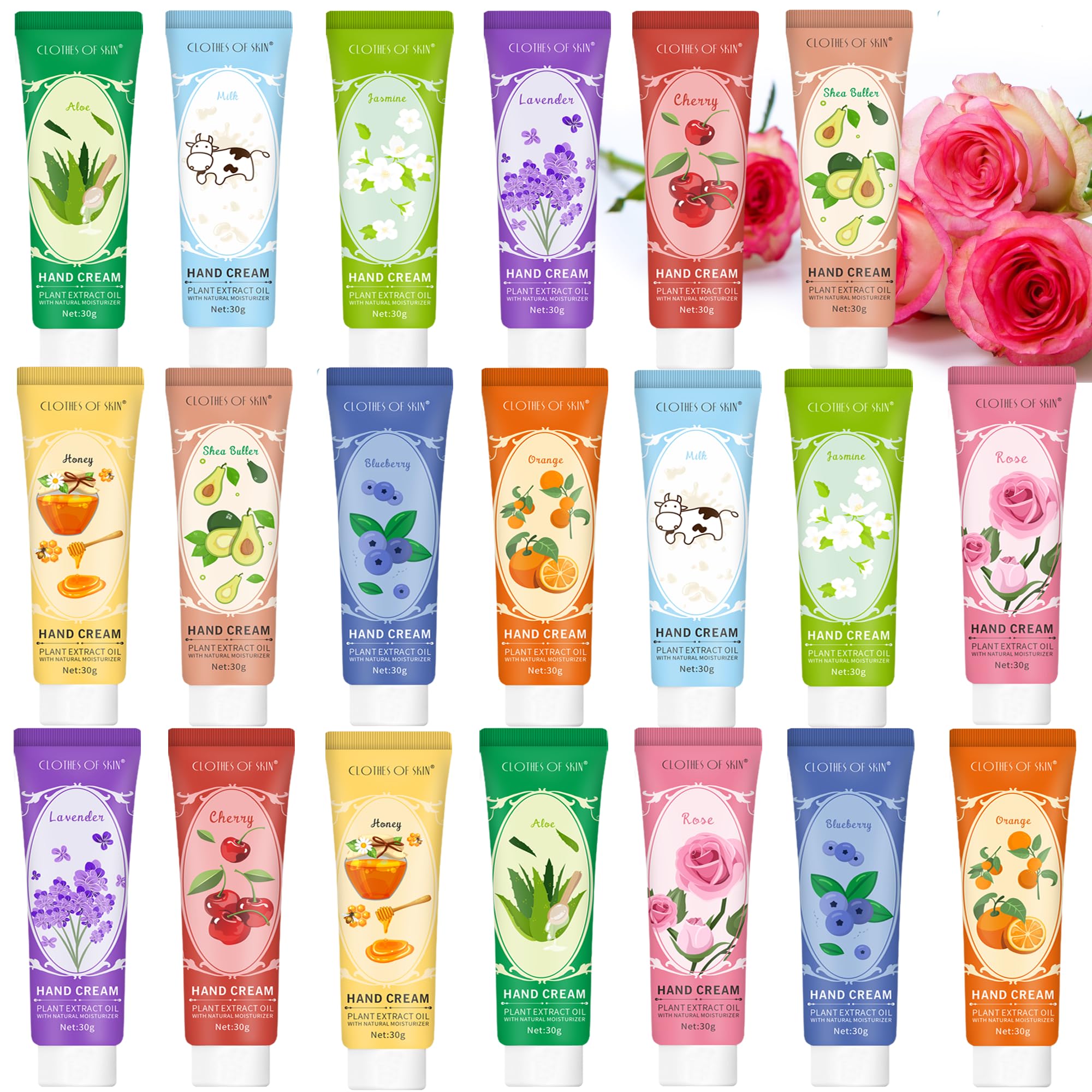 20 Packs Hand Cream Gifts Set Stocking Stuffers for Teens Christmas Gifts for Women and GirlsNatural Plant Fragrance Hand Lotion for Dry Cracked HandsMini Hand Cream Travel Size With Vitamin E